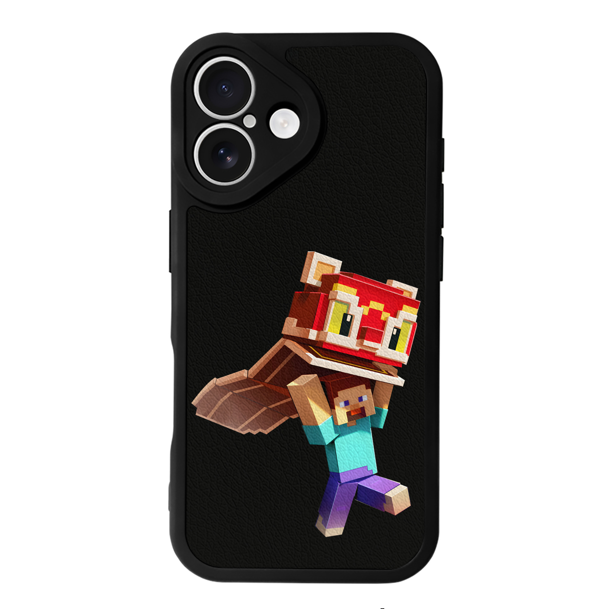 （画像用） マインクラフト ブロックの世界 Minecraft MC Block world 【iPhone 16シリーズ対応】シリコンスマホケース（レザー調） 材質：シリコン